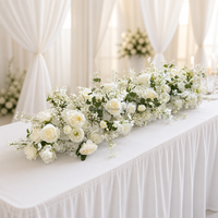 Guirlande de fleurs en soie blanche personnalisable pour la décoration de mariage, chemin de table pour mariage