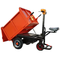 Camion à benne basculante stationnaire pliable électrique à trois roues pour la manutention du fumier.
