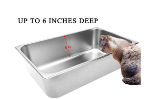 Nouveau Petit D'animal Familier/Chat de Casserole En Métal En Acier Inoxydable bac à Litière pour Chat Facile À Nettoyer Litière en gros - Product Image 3