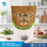 Sachets personnalisés en gros pour aliments pour chats, à fond plat avec fermeture éclair, en PE mat, résistants à l'humidité et à l'oxygène, avec fenêtre haute transparence pour l'emballage