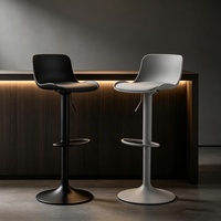 Tabouret de bar moderne en plastique, réglable en hauteur, pivotant, avec repose-pieds, pour îlot de cuisine, café, bar, mobilier de salle à manger à domicile