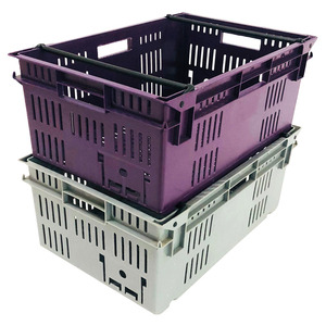 Nestable and Stackable fruit plastic pallet boxes custom made Turnover Folding pastel crates