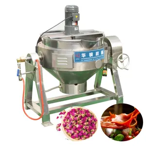 Gaz ısıtma domates püresi pişirme karıştırıcı makinesi/sıcak sos su ısıtıcısı ceket su ısıtıcısı