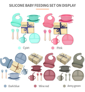 Ensemble de vaisselle pour bébé personnalisé en usine, sans BPA, avec assiette à forte succion, fourchette et cuillère - Product Image 3