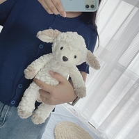 Jouet en peluche non rembourré doux créatif Polyester Animal jouets petit renard blanc brun lapin chiot souriant mouton drôle jouets
