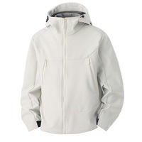 Veste coupe-vent en softshell noire à fermeture éclair personnalisée avec logo pour hommes, imperméable avec capuche pour les sports de plein air, design coupe-vent