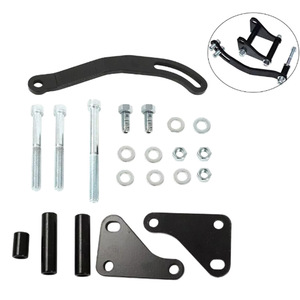 Chevrolet SBC350 Power Steering Pump Mount <b>Bracket</b> 3129BK Black And <b>Silver</b> For Replace Repair - Product Image 5