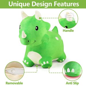 Jouet à chevaucher en peluche Dinosaure Triceratops rebondissant pour enfants, idéal pour les tout-petits garçons et filles, à utiliser en intérieur et en extérieur, cadeau pour tous les âges - Product Image 3