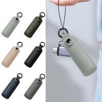 Pochette anti-perte en cuir PU pour clé USB, étui de protection pour clé USB, sac de rangement avec porte-clés