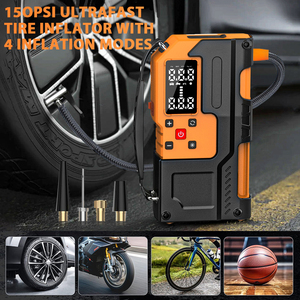 <strong>Portable</strong> Smart Tyre Inflator 150 PSI Air Compressor With <strong>Jump</strong> <strong>Starter</strong> LED Light Tire Inflator With Battery Emergency <strong>Starter</strong>