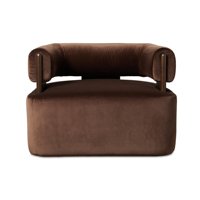 Fauteuil individuel de luxe moderne en velours marron chocolat, fauteuil design pour salon, hall d'hôtel, ensemble de meubles de salon rembourrés