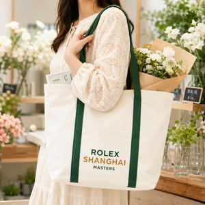 Sac fourre-tout en <span class=keywords><strong>toile</strong></span> vert contrastant avec larges bretelles, grande capacité, poche avant, sac à bandoulière réutilisable pour le shopping - Product Image 2