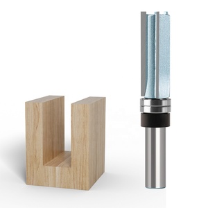 Mèches de toupie CNC à tige ronde de 1/2 pouce et 12mm à 3 cannelures, à pointe droite en carbure pour couper et rainurer avec 2 roulements. - Product Image 4
