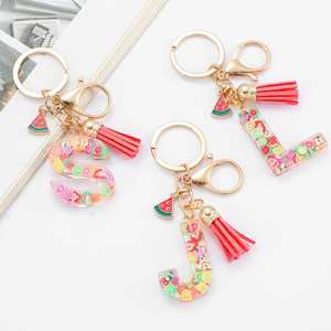26 Llaveros de Acrílico Coloridos con Letras Iniciales en Inglés, Colgante de Resina con Forma de Fruta para Niñas, Accesorio Bonito para Bolsos y Llaves, Regalo - Product Image 1