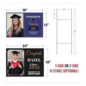 Letrero de Jardín Personalizado para Graduación Universitaria 2025 con Confeti de Múltiples Colores y Estacas - Product Image 2