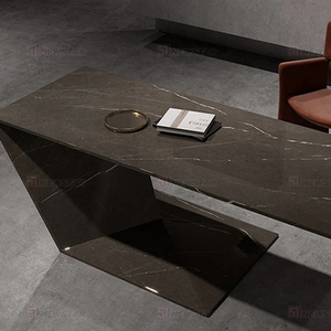 Newstar thiết kế độc đáo đồ nội thất sang trọng tự nhiên màu đen đá cẩm thạch văn phòng bảng hình chữ nhật Ông Chủ CEO văn phòng điều hành bàn - Product Image 4