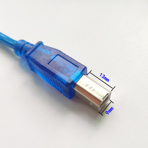 สายเคเบิลข้อมูลเครื่องพิมพ์ USB 2.0 ขั้วต่อ A B สีฟ้าใส ปลั๊กทองแดงสี่เหลี่ยม 1.5 3 เมตร - Product Image 1