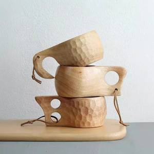 Classic Oak Wood Cup Saucer <b>Set</b> Eco-Friendly Sustainable for Coffee <b>Tea</b> Drinkware Beautiful for Decoration <b>Afternoon</b> <b>Tea</b> - Product Image 2