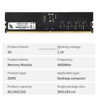 Modules de RAM DDR5 ECC 4800 MHz dédiés aux PC de bureau, 8 Go, 1,1 V-1,2 V, en stock