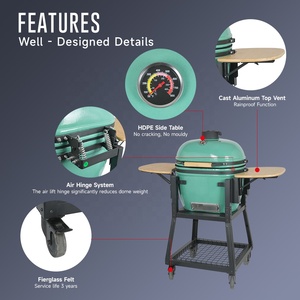 Barbecue <span class=keywords><strong>Kamado</strong></span> ovale SEB de 23 à 26 pouces, grand fumoir en céramique pour charbon de bois, idéal pour le jardin, l'extérieur et le camping - Product Image 2