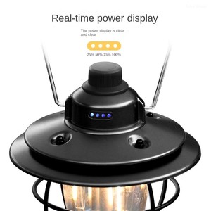 Lampe rétro en métal LED multifonctionnelle, étanche IP54, pour la pêche, les voyages, l'éclairage décoratif, lanterne de camping portable - Product Image 4