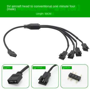5V 3PIN 1 إلى 1/<span class=keywords><strong>2</strong></span>/<span class=keywords><strong>3</strong></span>/4/5/6/8 لوحة أم للكمبيوتر الفاصل تحويل كابل SM3P RGB مروحة محول الذكور/موصل سالب - Product Image 5