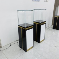 Lemari Pajang Kaca Toko Perhiasan Mewah dengan Logo Kustom dan Lampu LED untuk Penggunaan Komersial