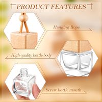 Diffuseur d'arômes en bois pour voiture, 8ml 10ml, désodorisant en cube, flacon de parfum suspendu pour voiture avec bouchon en bois - MOQ10000ps