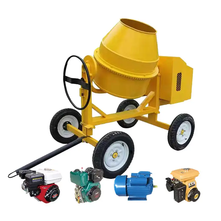 Trailer Mounted Food Grade Rotating Drum 120l Portable Diesel Oil Car Mix Ribbon Type Used Concrete Mixer For Sale