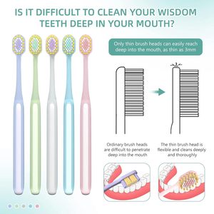 Brosse à dents pour adulte à poignée large en nylon souple, poils en nylon haute densité, manche en plastique - Product Image 1
