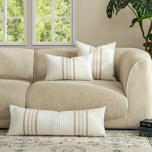 Boho Minimalist Stripe Woven <strong>Cushion</strong> Cover <strong>Long</strong> Sleep Pillowcase Subtle Textures Soft Hues <strong>Throw</strong> Pillow - Product Image 3