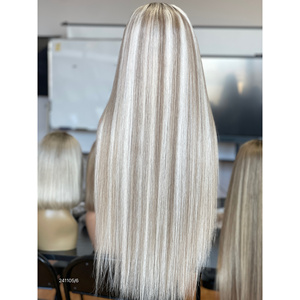 วิกผมตรงสีพีอาโน ความหนาแน่น 400% ขนาด 24 นิ้ว ผมแท้ยุโรปแบบโปร่งใส HD Lace Front ดีไซน์ใหม่ ขายดี - Product Image 5