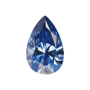 Giá bán buôn moissanite đá lỏng vvs kim cương cắt Fancy Pear cắt moissanite màu đá hoàng gia màu xanh moissanite