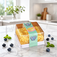 Boîte à tiramisu grande taille, personnalisable et très vendue, en plastique acrylique transparent, pour gâteaux et desserts (gelée)