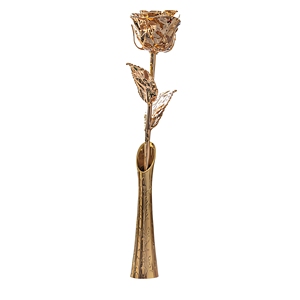 Rosa real bañada en oro de 24 quilates, tallo largo, flor natural real, seleccionada a mano, preservada como recuerdo eterno para esposa, madre - Product Image 6