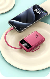 Mini <span class=keywords><strong>Power</strong></span> <span class=keywords><strong>Bank</strong></span> 5000mAh 10000mAh 20000mAh Alta Capacidade Carregamento Rápido com Cabo Fonte de Energia Móvel - Product Image 2