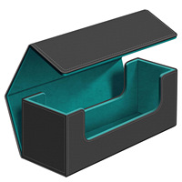 Boîte de rangement magnétique à chargement latéral pour cartes MTG Commander Pokemon Yu Gi Oh, pour cartes à double pochette, capacité 180+ cartes TCG, logo personnalisé