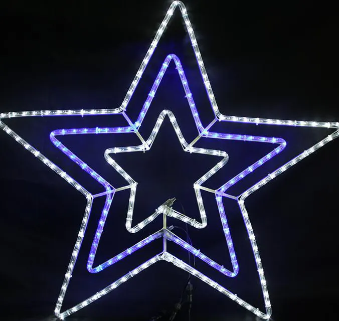 Popüler sıcak satış açık 2D LED asılı Neon metal kablolu çerçeve mevsimsel yıldız tatil festivali aydınlatma
