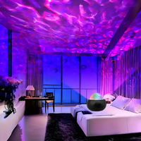 Projecteur RVB Aurora Starry Sky Lumière Effet Vague d'Eau Veilleuse LED Lampe Décorative Ambiante USB