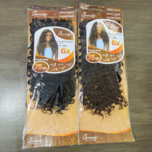 <span class=keywords><strong>Extension</strong></span> per capelli a onda profonda 6X di alta qualità, all'ingrosso, Gogo Curl per trecce, <span class=keywords><strong>extension</strong></span> per capelli all'uncinetto <span class=keywords><strong>con</strong></span> trama <span class=keywords><strong>singola</strong></span> - Product Image 3