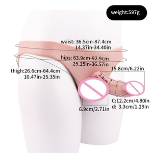FAAK Silicone Penis Extender Pants Realistic Hollow <b>Dildo</b> Reusable Condom Penis Enlargement Extension Delay Ejaculation - Product Image 2