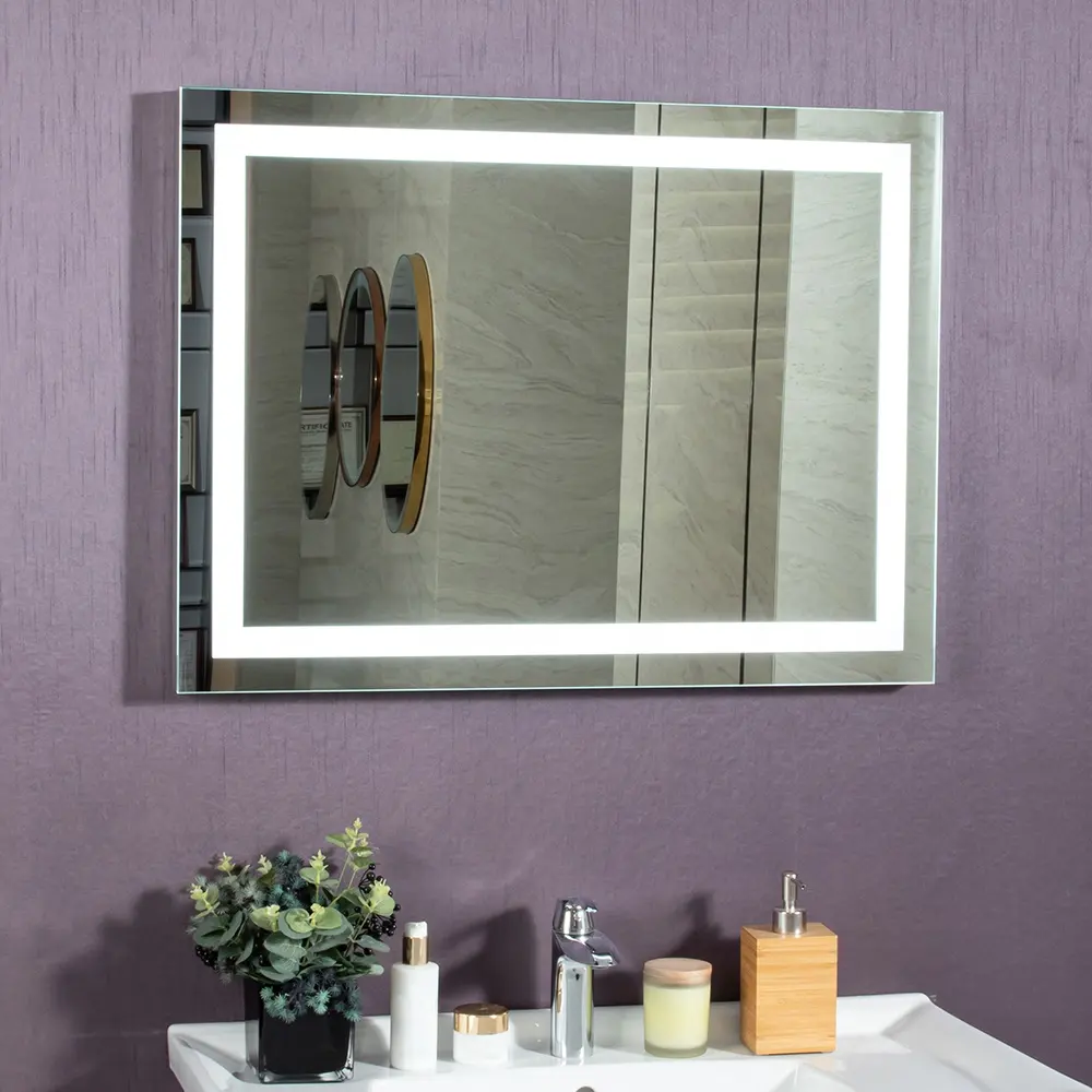 Espelho ambiental moderno do banheiro, espelho iluminado do armário do banheiro