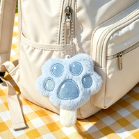 Porte-clés en peluche super doux et moelleux en forme de patte de chat, sensoriel, amusant, chaud et confortable, pour sac et sac à main, vente en gros