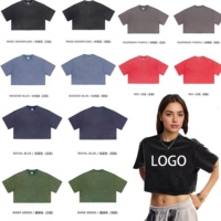 Vente en gros T-shirts d'été en coton oversize pour femmes Mode vintage décontractée Vêtements courts pour femmes T-shirt Impression bouffante