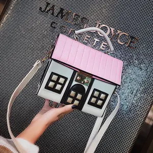 여성의 패션 개성 하우스 모양의 메신저 백 PU 가죽 크로스 바디 숄더 캐주얼 지갑과 핸드백