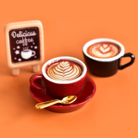 Cabochon miniature à dos plat en résine de café pour maison de poupée breloques en résine alimentaire miniature crème colle accessoires décoratifs