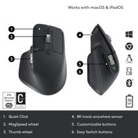 Souris sans fil Logitech MX Master 3S d'origine, souris de performance, souris de jeu, souris d'ordinateur de bureau