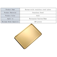 Plateau rectangulaire coréen en acier inoxydable 304 de 40*30 cm, motif uni, écologique, durable, pour la famille, l'hôtel, le restaurant, la cantine