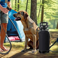 Douche portable en ABS pour grands chiens - Kit de rinçage pour salle de bain et camping en extérieur avec pompe manuelle de 5 L, gonflage manuel, en stock