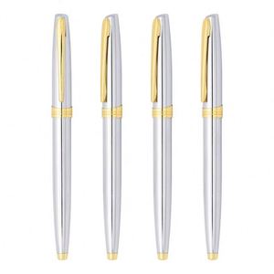 <b>Gold</b> Silver High-grade Metal Ballpoint <b>Pen</b> with Custom Logo 0.7mm Writing Width Elegant Design for Business Use and Gift - Product Image 2